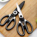 Stainless steel heavy-duty german-style kitchen scissors - durable, multi-purpose, everyday use (chicken bone, meat cutting, panda design)