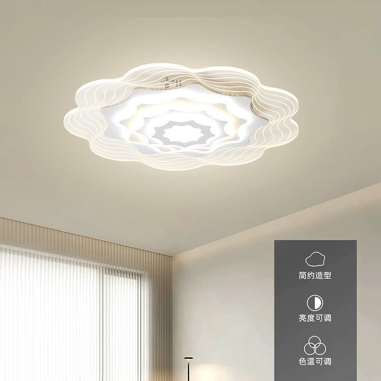 Modern minimalist wavy lotus ceiling light - gold trim, irregular cloud design - perfect for living rooms, master & guest bedrooms