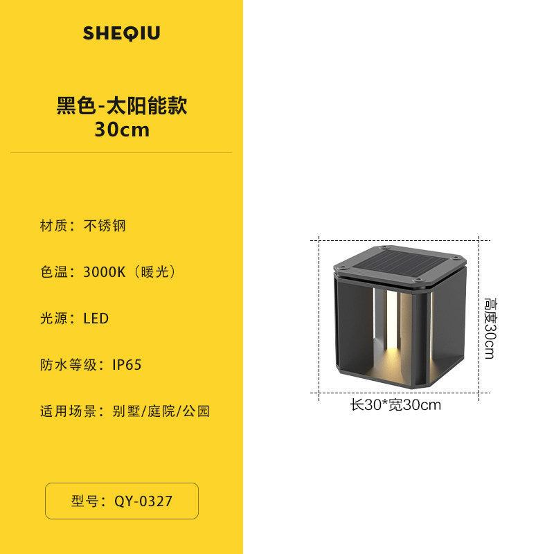 Outdoor solar post cap lights for villa courtyards, waterproof wall mount lights, garden fence lights, landscape pillar lights