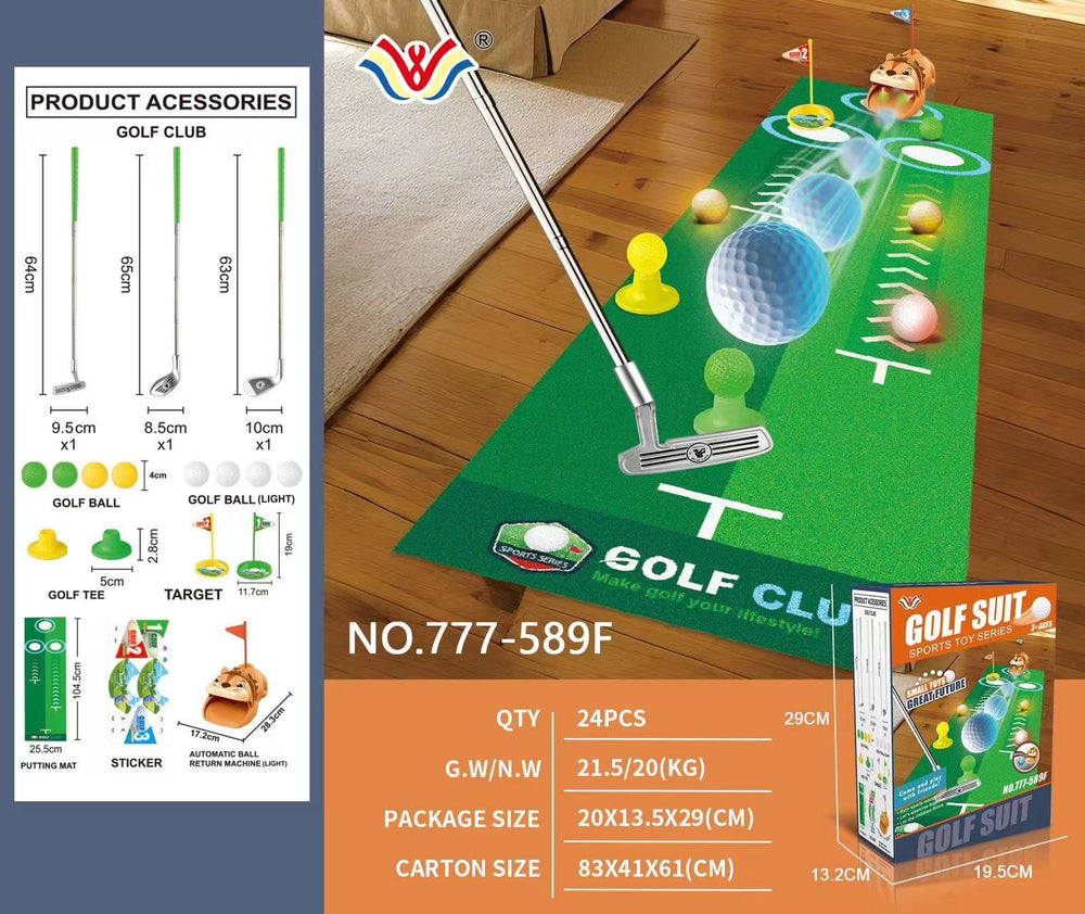 Kids' golf set - indoor/outdoor pull rod telescopic box - sports toy - parent-child interactive - realistic portable golf kit