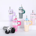 Amazon 14oz mini insulated tumbler 2nd generation - striped car cup, 304 stainless steel, vehicle-mounted ice tumbler
