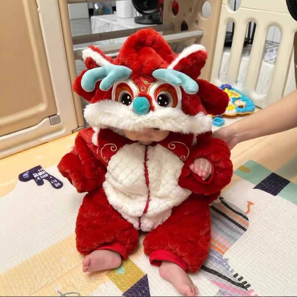 Winter warmth: chinese new year cotton-padded outfit - traditional style for celebrating the new year, perfect for newborns and infants to wear outdoors in winter