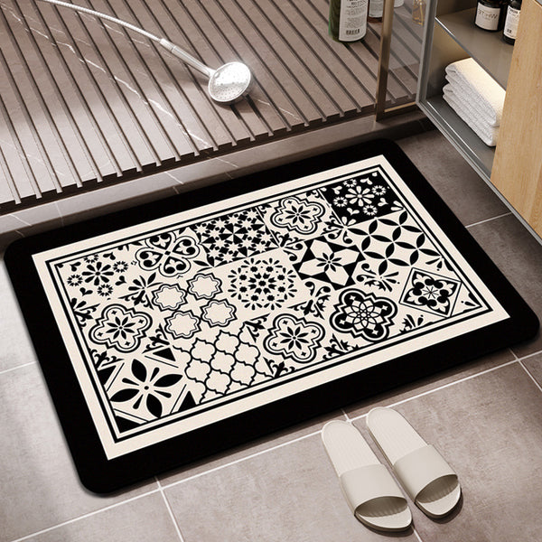 Diatom mud bathroom door suction pad, toilet non-slip quick-drying floor mat, toilet, toilet entry door mat