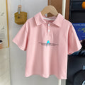 【summer new arrivals】pure cotton kids' polo shirt - summer collection for boys and girls - korean style turn-down collar short sleeve s003
