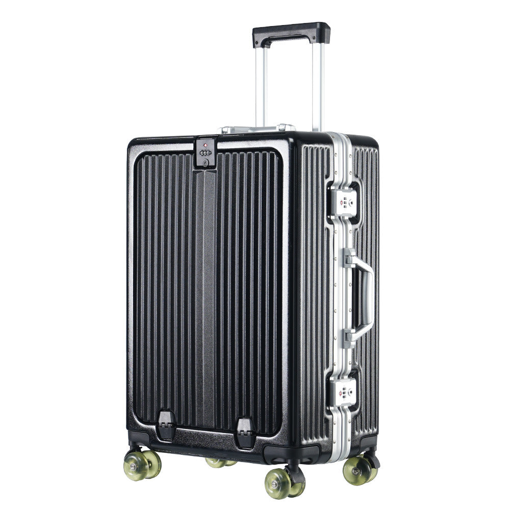 One-click front open aluminum frame 20-inch boarding case, ice skating wheel suitcase, customs lock suitcase 24-inch anti-drop trolley case