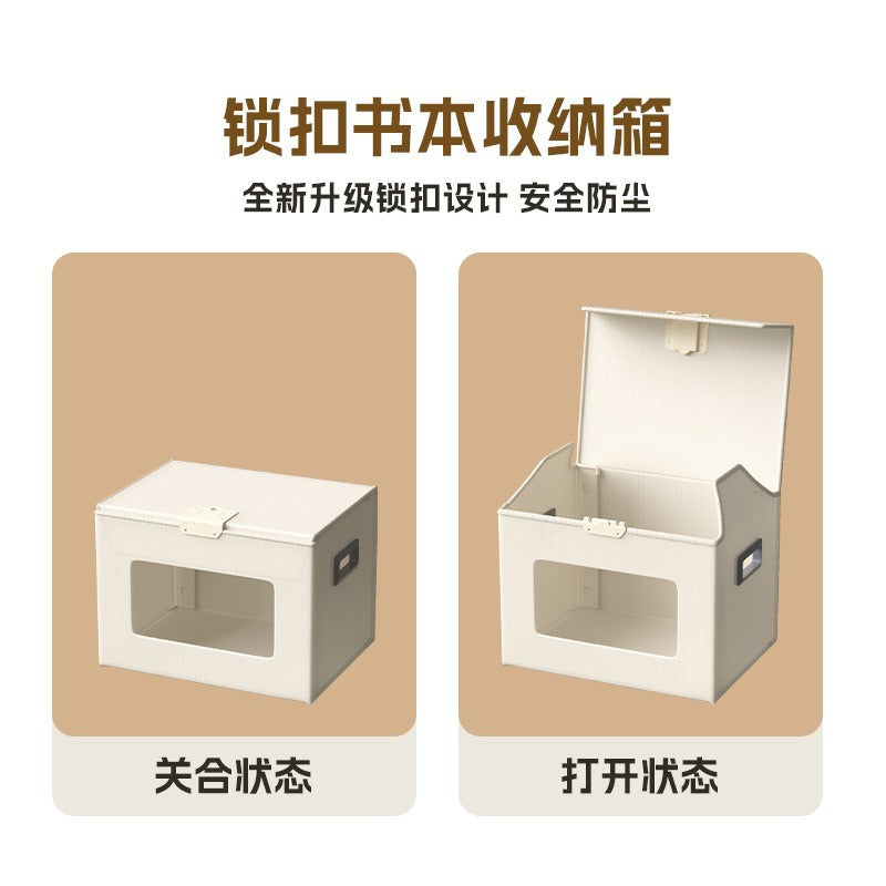 New model with lock buckle, window-accessible solid color, clothes storage box, household drawer type, large-capacity extra-large finishing box.