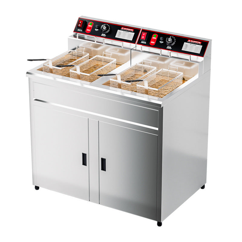 Commercial vertical electric fryer large capacity constant temperature fried chicken fried skewers stall fryer intelligent automatic single and double cylinder