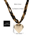 Wholesale heart necklaces - european & american cross-border trendy statement leopard print jewelry - unique design sweet & cool girl charms