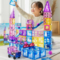 Kids puzzle variety of assemble building blocks castle paradise boys and girls colorful window magnetic sheet magnetic magnet intellectual toy