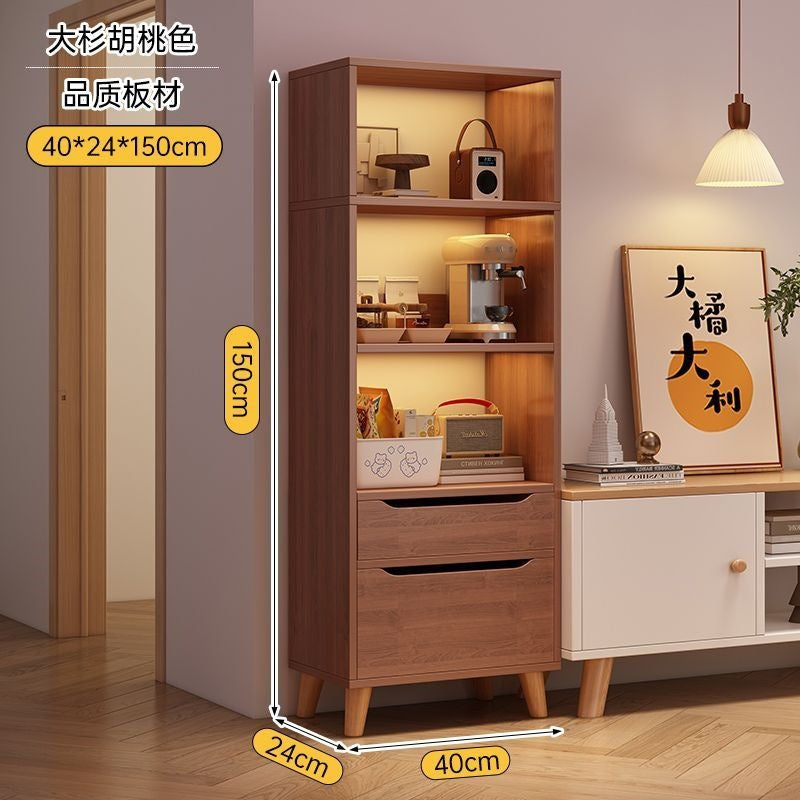 Bookcase for home standing cabinet bookshelf floor-standing storage rack living room storage cabinet small narrow cabinet dust-proof storage cabinet storage cabinet