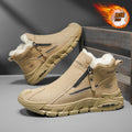 Men's winter slip-ons: new fleece-lined warm cotton shoes, high-top casual sneakers, anti-slip work & safety shoes