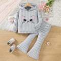 new autumn collection: cute embroidered hoodie & flare leg pants set - cross-border exclusive