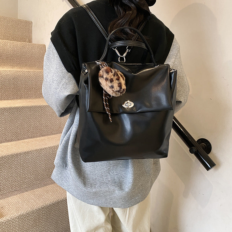 Student class backpack women's 2025 winter new ins trendy fashion student bag high-end versatile women's bag