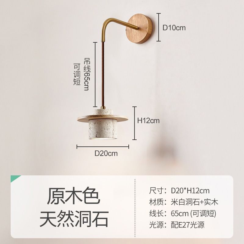 Yellow travertine bedroom bedside chandelier Japanese wabi-sabi retro restaurant chandelier designer homestay restaurant chandelier