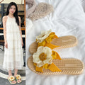 New arrival fairy style slippers for women summeroutwearfashionnon-slipelegance flower beach shoes sunflower vacation flip-flops