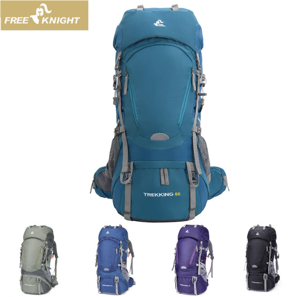 FREE KNIGHT new model,  mountaineering bag 60L camping hiking backpack, free rain cover