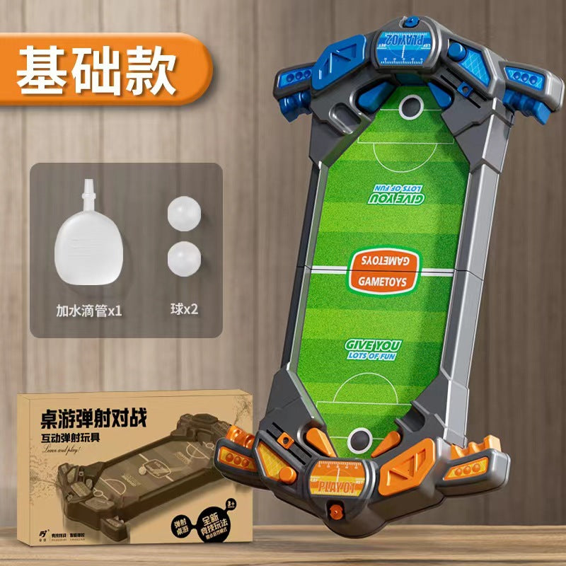Kids' tabletop ejection soccer game with water spray penalty – two-player competitive game, parent-child interactive board game toy
