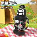 Kids thermos cup 316 stainless steel straw cup cute stainless steel cartoon student cup portable cup manufacturer