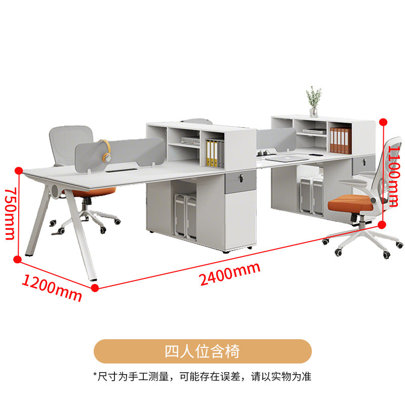 Saint li office desk and chair set - minimalist office table, staff desk, executive desk, high cabinet, workstation, booth desk