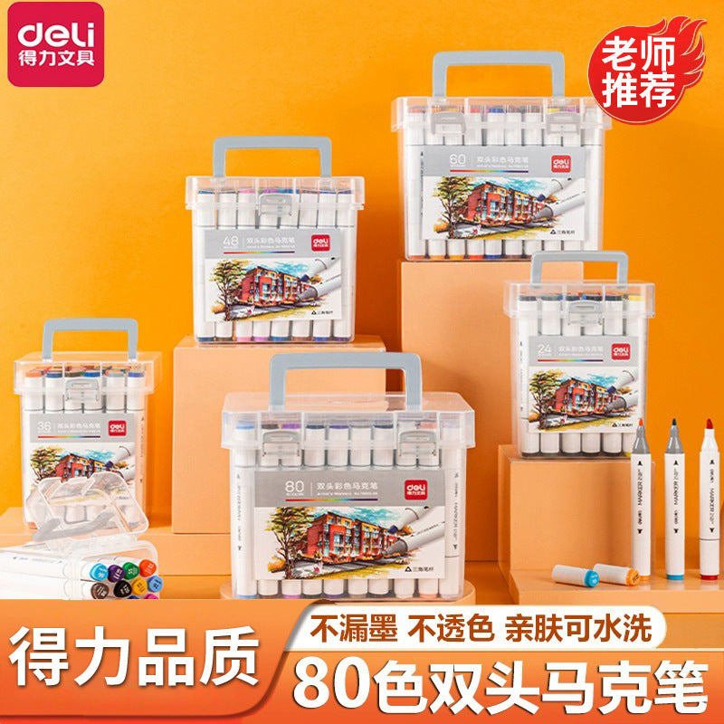 Deli 70803 Marker Triangle Pen Holder Marker Painting Pen 12 Colors 24 Colors 36 Colors 48 Colors 60 Colors 80 Colors