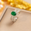 J17 steel color-emerald ring