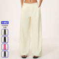 Factory direct: women's loose wide-leg pants with double-panel waistband, breathable & quick-drying, high-waisted tummy control workout leggings - style 9599
