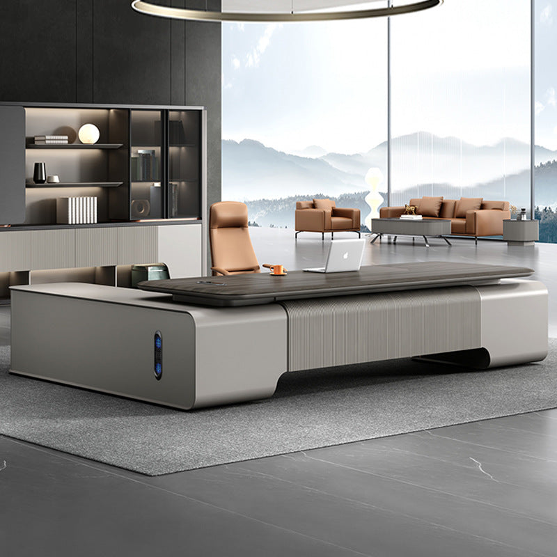 President's desk, executive desk, ceo desk, minimalist luxury chairman's office furniture, high-end office desk and chair set