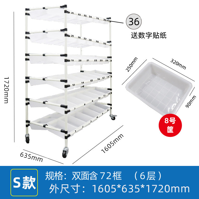 Mobile Shelf Wholesale Warehouse E-commerce Sorting Truck Wire Bar Picker Truck Silent Wheel Plastic Basket Wire Bar Truck Trolley