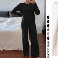 fashionfashionelegantknittingcardigansuitfemalefall and winternew arrivallazy stylecasualsweaterloose pants two
