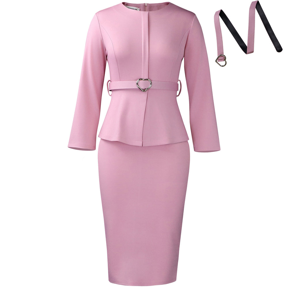 D599  foreign trade women's clothing  new fashion round neck elegant slim-fit ol pencil skirt african dress