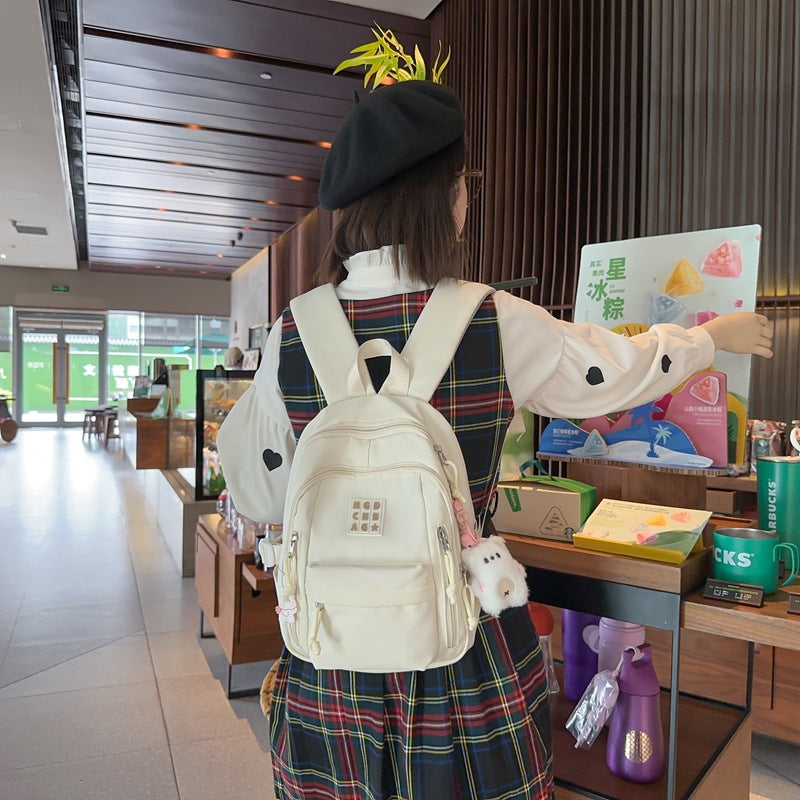 Backpack Simple Women's Leisure Large Capacity Travel Backpack Female Junior High School Student High School Student School Bag Male