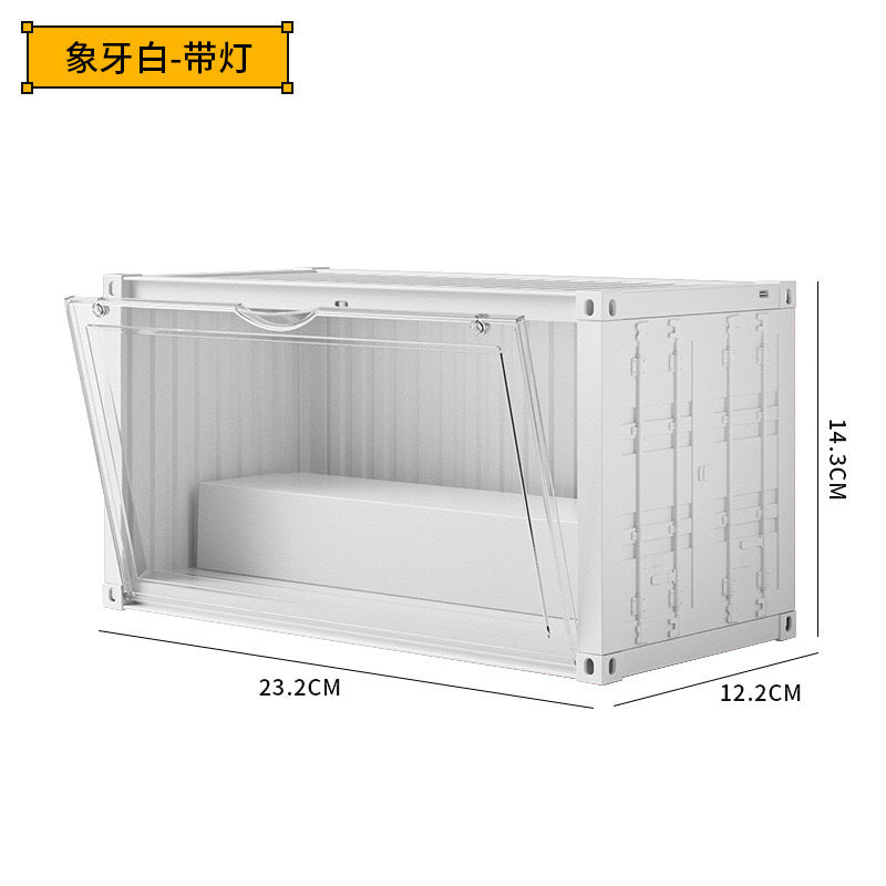 Doll figure blind box transparent dust-proof container storage box dust-proof cabinet household display rack wholesale small with light