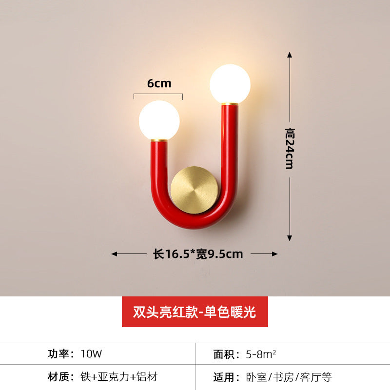 Simple storage Japanese-style creative aisle living room bedroom bedside bed and breakfast office decoration LED wall lamp