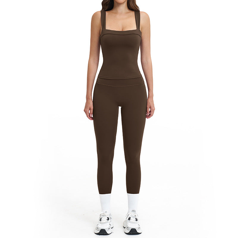 brushed new arrival yoga suit silmslimming look quick-drying fitness clothes outdoor running sports suit for women 4520