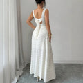 new european and american style women's white lace backless dress