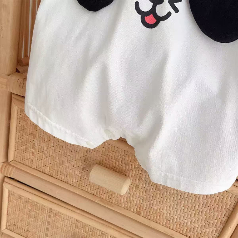 Baby cartoon short-sleeve romper - summer outfit for newborns & toddlers - lightweight, trendy crawling suit