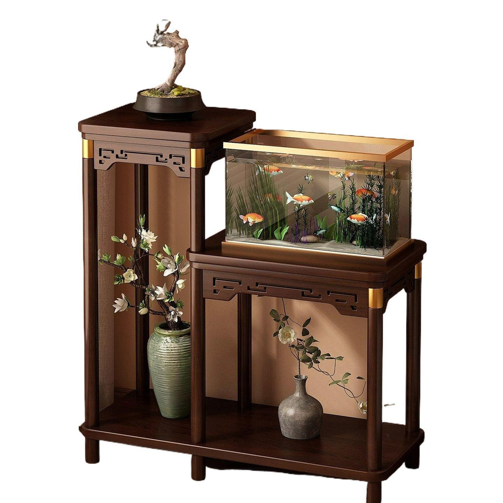 Chinoiserie flower shelf living room floor-standing storage rack balcony flower stand novel stone rack indoor multi-layer flower pot rack vertical