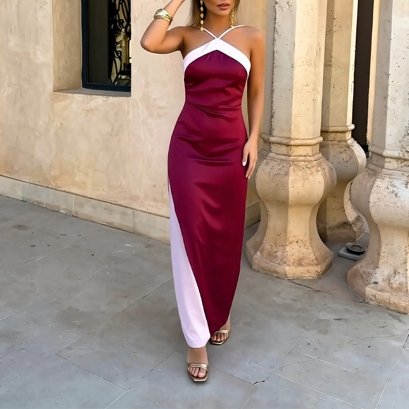 summer new arrivals: european & american style women's clothing - elegant, slim-fit, solid color bodycon maxi dress