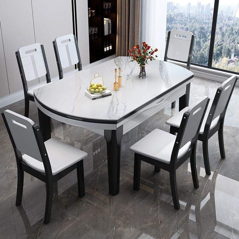 Bright slate dining table modern casualfor homethickened slate induction cooker dining table retractable foldable dining table