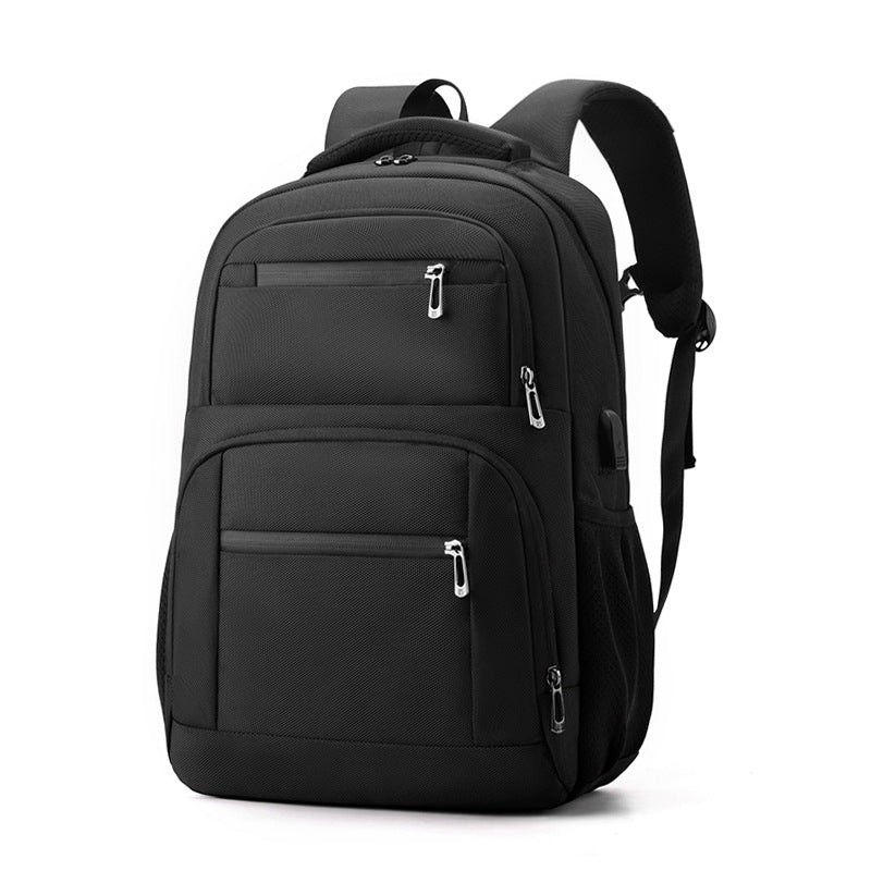 Casual backpack men's new multi-functional simple commuter computer backpack, multi-compartment large-capacity USB port backpack