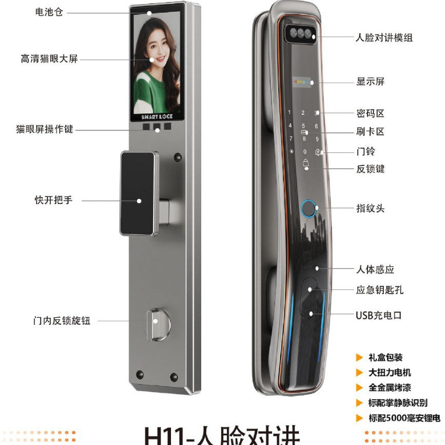Tuya graffiti lock factory wholesale fingerprint lock face recognition smart door lock digital lock password lock security door