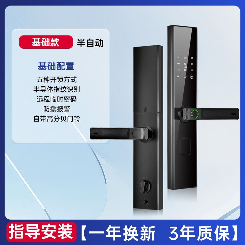 New aluminum alloy waterproof smart fingerprint lock with semiconductor fingerprint recognition, mobile app remote access, and backup key