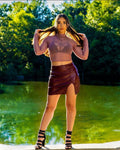 Aliexpress  european and american women's skirt cross-border high waist hip cover short skirt nightclub pu leather zipper sexy black leather skirt