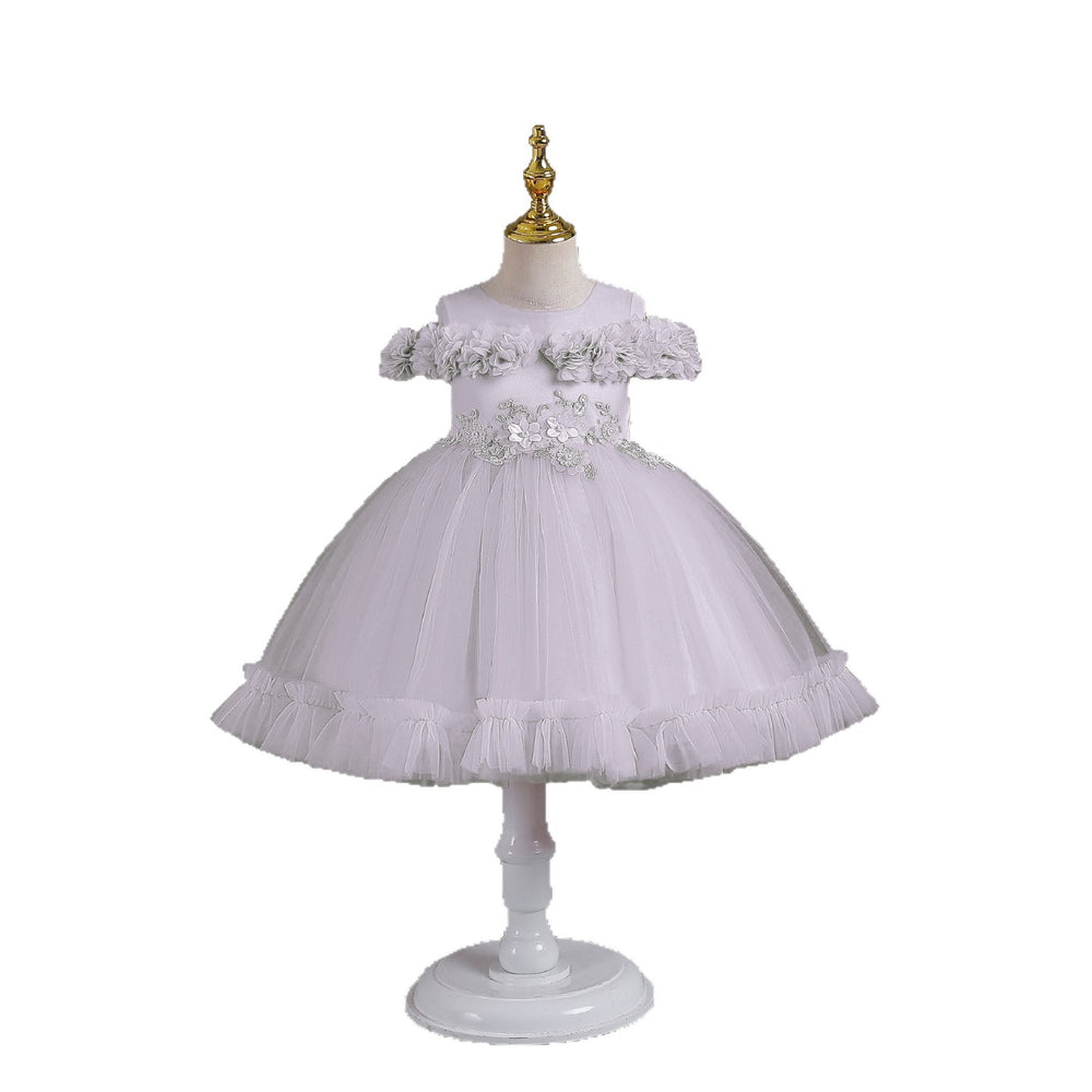 Export small children's tulle kids dress petals princess dress baby girl one year old dressbaby dress