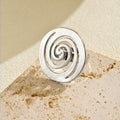 European and american cross-border fashion gold geometric spiral ring for women - luxury, unique, adjustable open ring for index finger