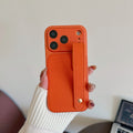 Suitable for apple 16promax to turn into 17 small v pattern plain leather wristband mobile phone case iphone17pro anti-fall case 14