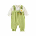 Baby girl's autumn outfit: polka dot & 3d floral long-sleeve romper - newborn infant clothes, super cute new style, trendy onesie
