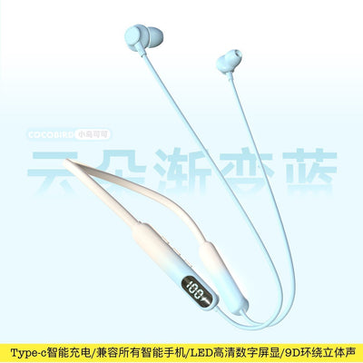 New wireless neckband bluetooth headphones - gaming, sports, noise cancellation, ultra-long standby, card slot, universal compatibility