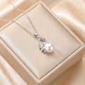 8442 pearl swan steel necklace