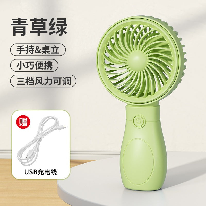 Handheld mini fan - portable, rechargeable, usb powered, silent desktop fan for office, student dorm, and travel